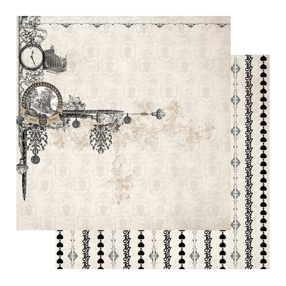 Scrapbooking Paper Double Sided Patterned Papers - Gentleman's Emporium Collection #02A Arts & Crafts Couture Creations