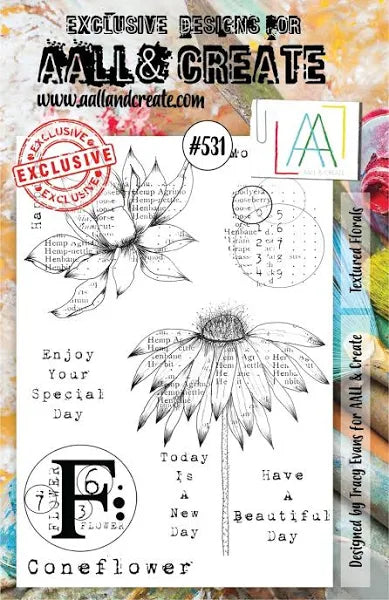 AALL & CREATE - A5 Stamps - Textured Florals