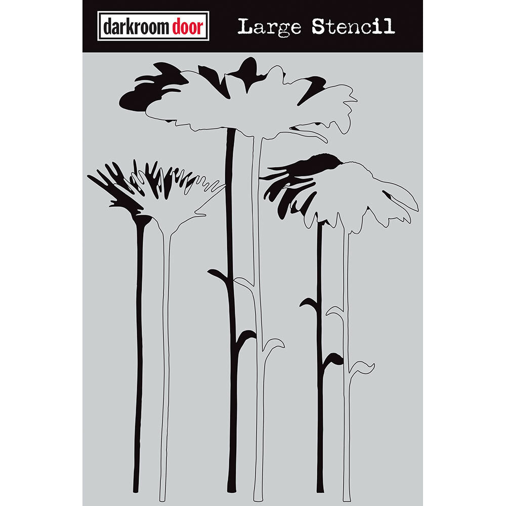 Stencil - Darkroom Door - Tall Flowers (Large) Arts & Crafts Darkroom Door