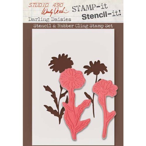 Wendy Vecchi - Stamps-it Stencil-it Set - Darling Daises